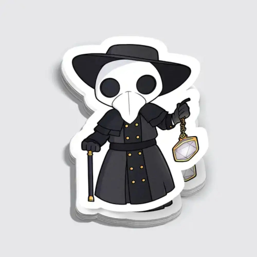 Chibi Plague Doctor With D20 Lantern Sticker Toys & Gifts Mimic Gaming Co   