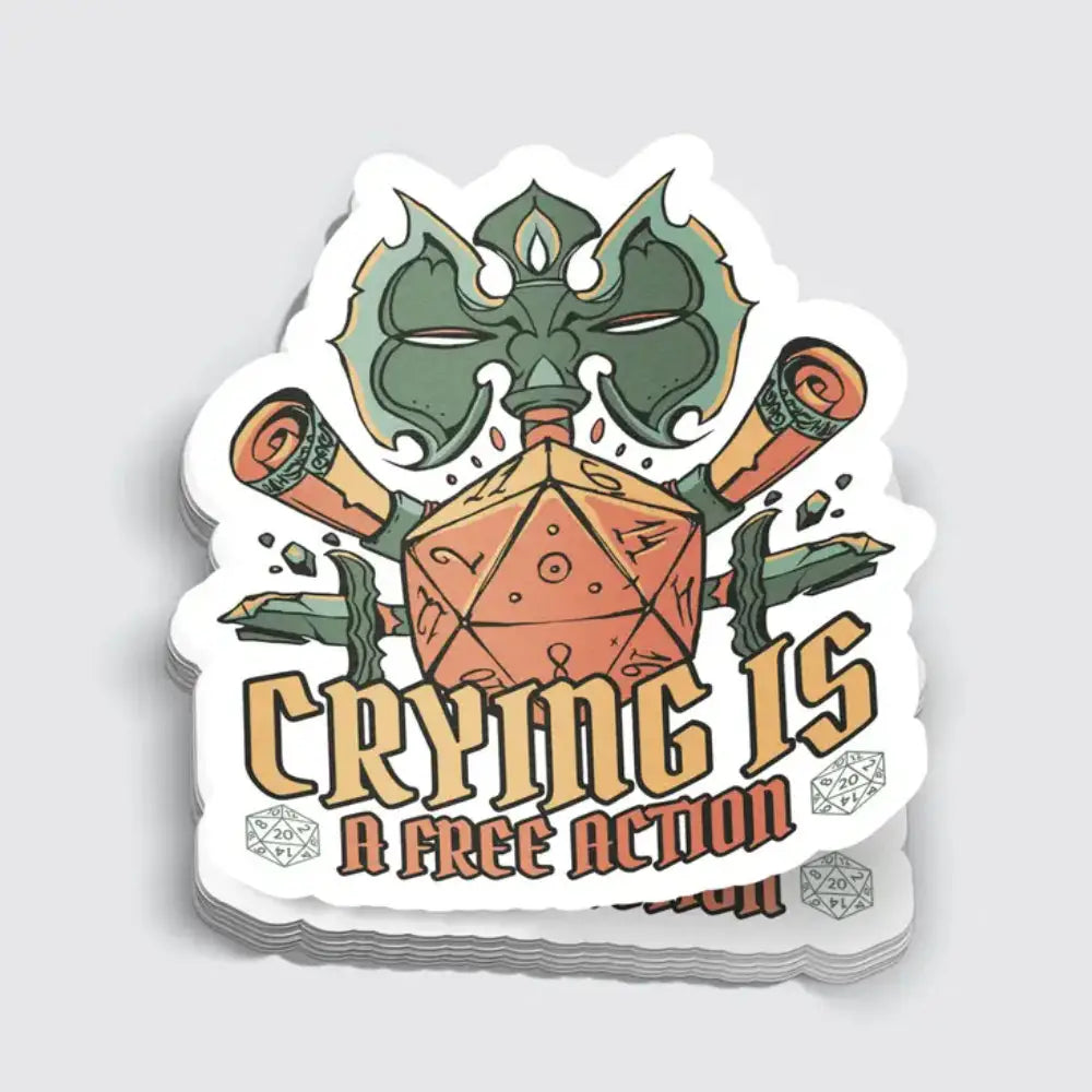 Crying Is A Free Action Sticker Toys & Gifts Mimic Gaming Co   