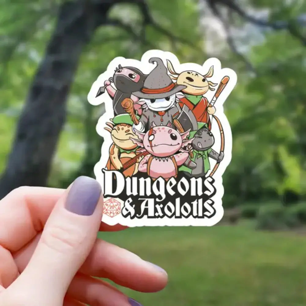 Dungeons and Axolotls Sticker Toys & Gifts Mimic Gaming Co   