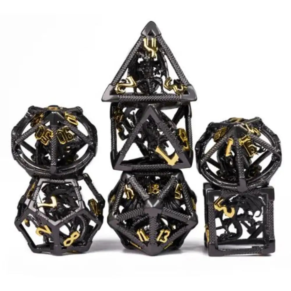 7 Piece Hollow deals Metal Dice Set Dragon Series