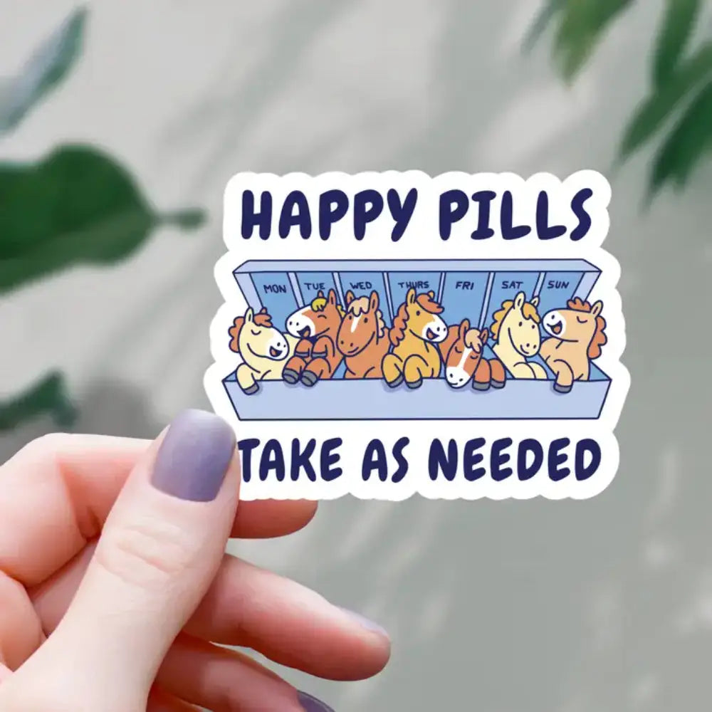 Happy Pills Horses Sticker Toys & Gifts Mimic Gaming Co   