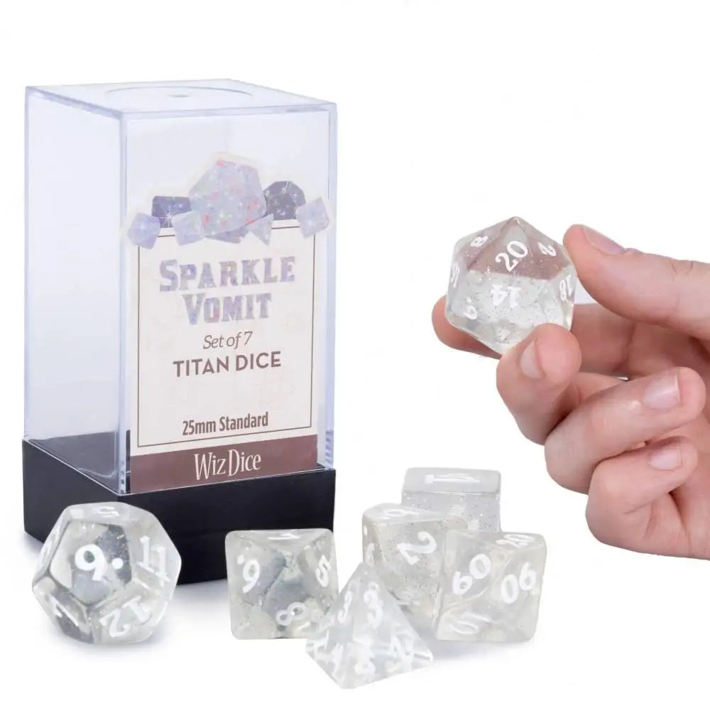 WizDice Titan Dice Sparkle Vomit Polyhedral (D&D) Dice Set (7) Dice & Dice Supplies Brybelly   